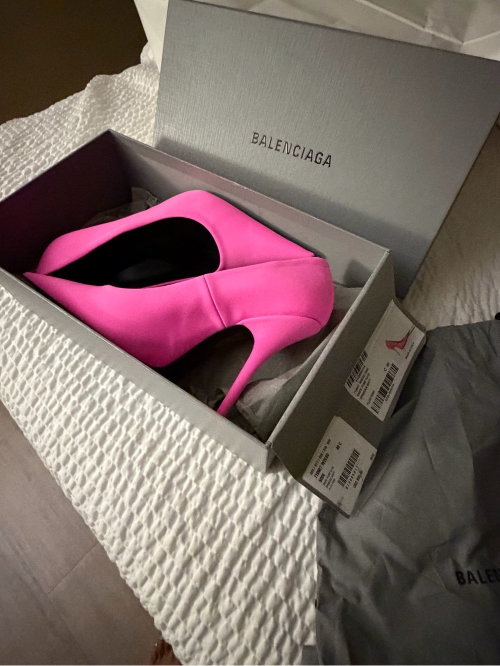 Balenciaga Bright Neon Pink Pointed Stiletto Heels - Picture 3 of 4
